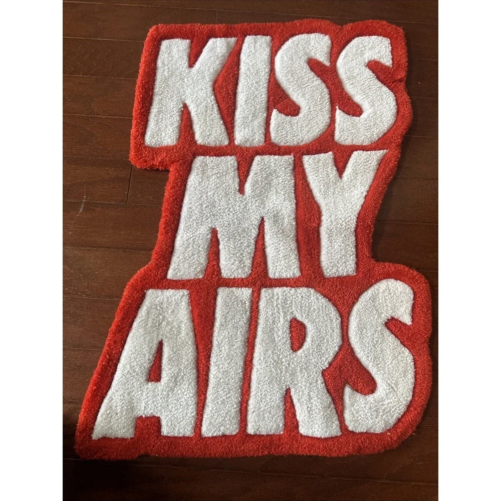 'KISS MY AIRS' Rug - Carpet Floor Mat Sneakers Room Decor Sneakerhead 27x19